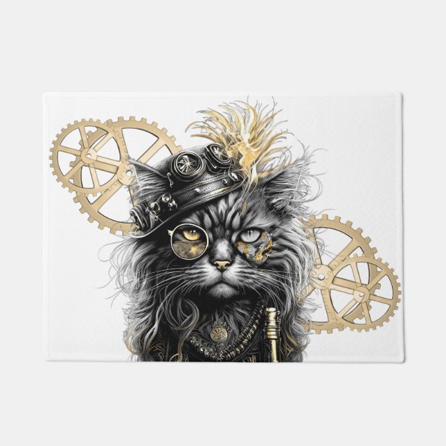 Sprocket-Paws  The Funky Steampunk Cat  Fußmatte (Vorderseite)