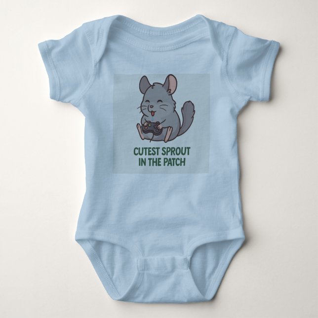 Sprouting Cuddles - Cosy Chinchilla Baby Bodysuit Baby Strampler (Vorderseite)