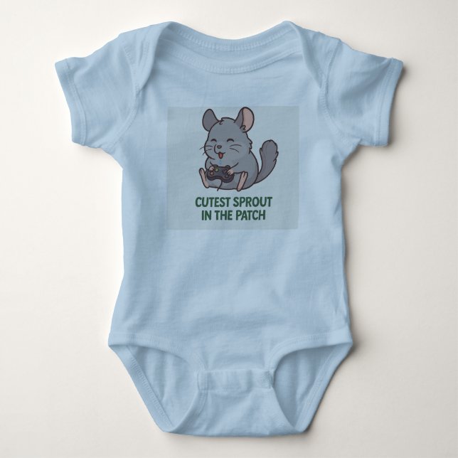 Sprouting Cuddles - Cosy Chinchilla Baby Bodysuit Strampler (Vorderseite)
