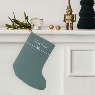 Spruce Green   Einfache Minimalistische Bogen Pers Kleiner Weihnachtsstrumpf