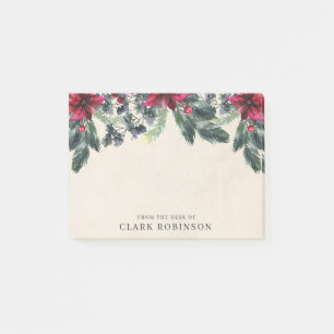 Spruce Greenery Red Poinsettia Weihnachten Post-it Klebezettel