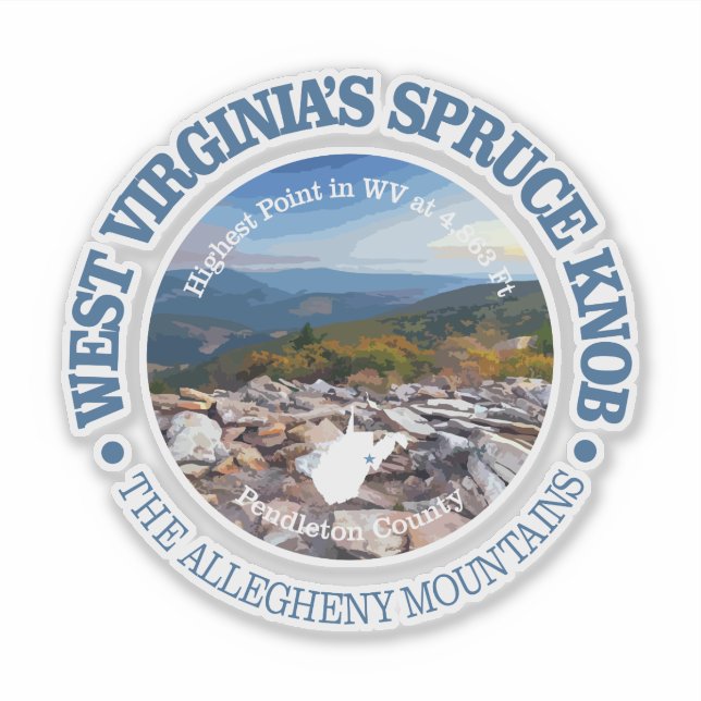 Spruce Knob Aufkleber (Vorderseite)