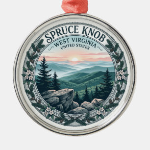 Spruce Knob Mountain Wilderness Aussichtspunkt Riv Ornament Aus Metall