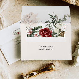 Spruce & Lace | Winter Floral Wedding Envelope