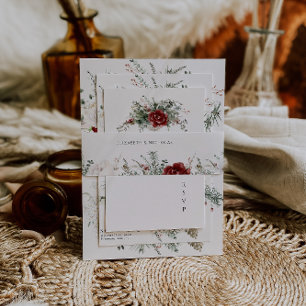 Spruce & Lace Winterblumenhochzeit Einladungsbanderole