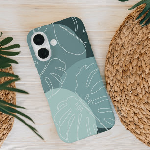 Spruce & Mint Boho Tropical Monstera Leaf iPhone 16 Hülle