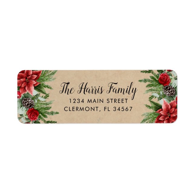 Spruce Pinecone und Poinsettia Kraft Papier (Vorne)