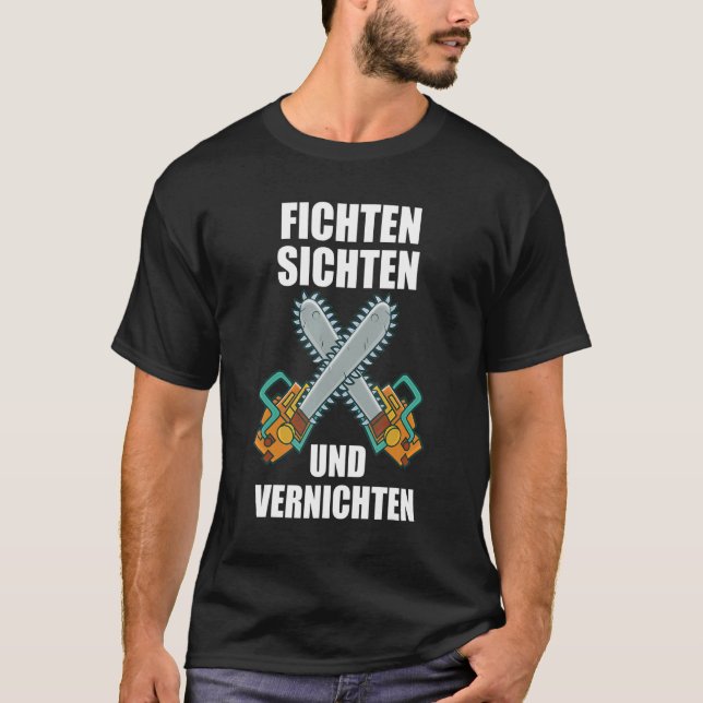 Spruce sieht und zerstört Holzfäller vor T-Shirt (Vorderseite)