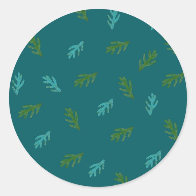 Spruce Twigs - Auf einem Wald Runder Aufkleber (Vorderseite)