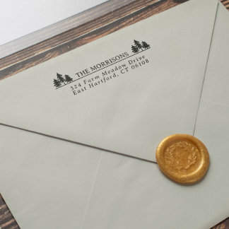 Spruces Rustikale Bezeichnung und Rücksendeadresse Permastempel