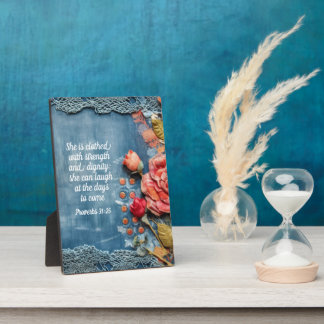 Spruch der Sprüche 31:25 Plakette inspirierender B Fotoplatte