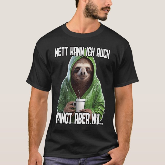 Spruch Lustig Geschenk I Nett kann ich auch gelb w T-Shirt (Vorderseite)
