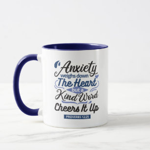 Sprüche 12,25 Bibelvers – Kind Word Art Tasse
