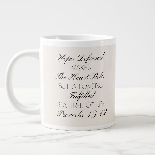 Sprüche 13:12 Hoffnung Bibelvers Tasse (Links)