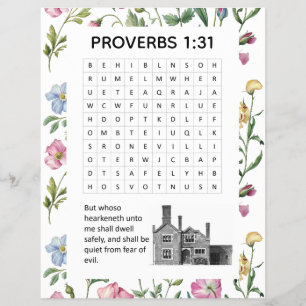Sprüche 1:31 Rosa Florale Kirchenaktivität Flyer