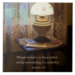 Sprüche 24 3 Durch Weisheit wird ein Haus gebaut Fliese
