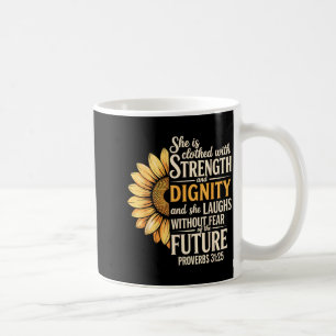Sprüche 31,25 christlicher Bibelvers Sprüche 31,25 Kaffeetasse