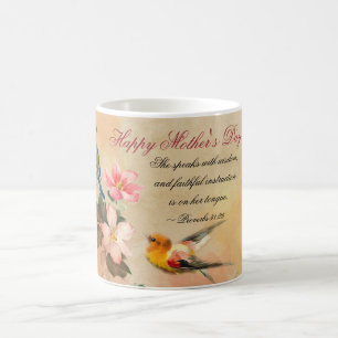 Sprüche 31:26, Bibelvers, Muttertag Vintage Tasse