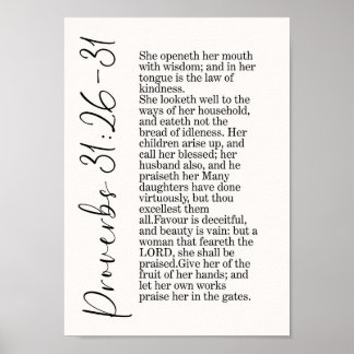 Sprüche 31 26 Typografie Wandkunst Druck Poster