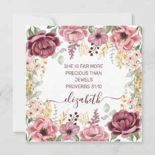 Sprüche 31 Elegante pastellrosa Blumen-Flatcard
