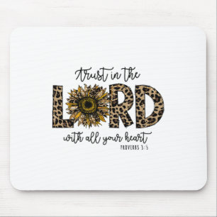 Sprüche 35 Vertrauen in den Herrn Leopard Sonnenbl Mousepad