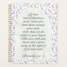 Sprüche 3:3–4 Florale Schriftstelle Planer