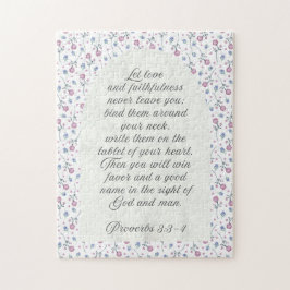 Sprüche 3:3–4 Florale Schriftstelle Puzzle