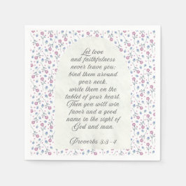 Sprüche 3:3–4 Florale Schriftstelle Serviette