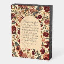 Sprüche 3:5–6 Vertrauen in den Herrn Vintage Flora