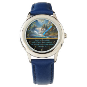 Sprüche 3:5 Christlicher Glaube Bergsee Armbanduhr