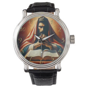 Sprüche 3:5 Heilige Bibel mit Händen Armbanduhr