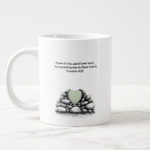 Sprüche 4:23 Bibelvers Christlicher Glaubensgesche Jumbo-Tasse