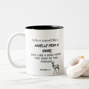Sprüche 6 : 5 zweifarbige tasse