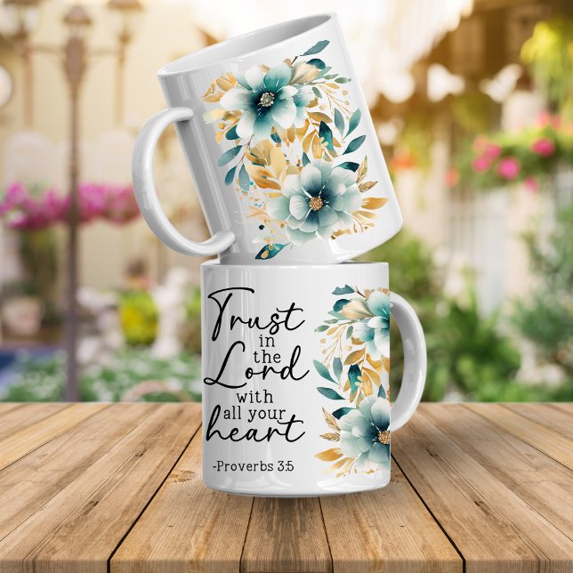 Sprüche Bibelvers Florale Kaffeetasse (Proverbs Bible Verse)