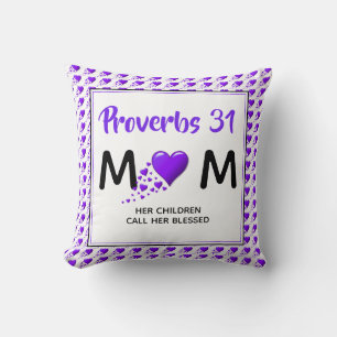 SPRUCHWÖRTER 31 MAMA Purple Hearts Muttertag Kissen