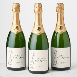 Sprudelnde knallende Champagnerflasche Brautparty