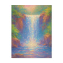 Sprudelnder Wasserfall - Pastell-Malstil Kunst