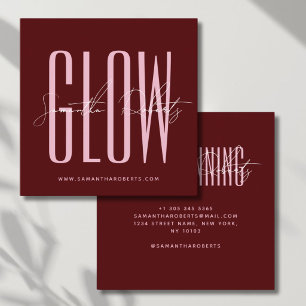 Sprühbraune Glow moderne Typografie Schrift rot Quadratische Visitenkarte