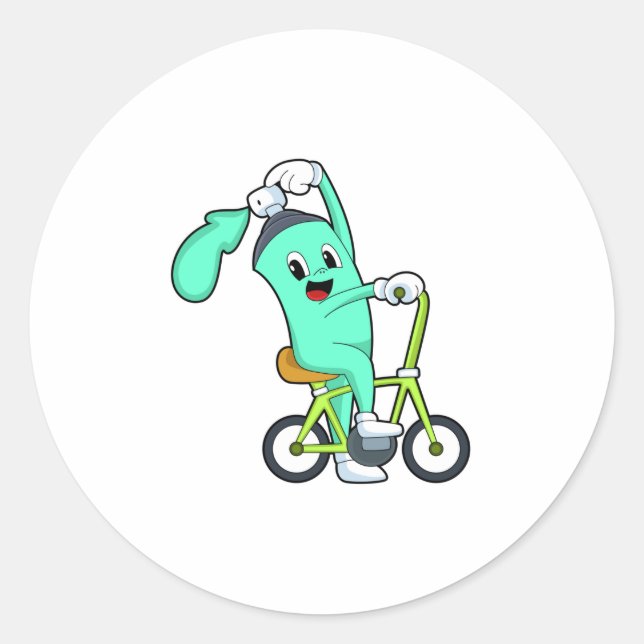 Sprühdose mit Fahrrad Runder Aufkleber (Vorderseite)