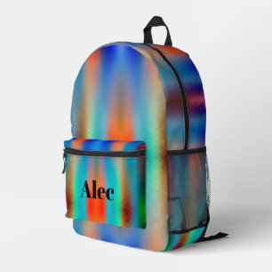 Sprühfarbe Orange und Blau Bedruckter Rucksack