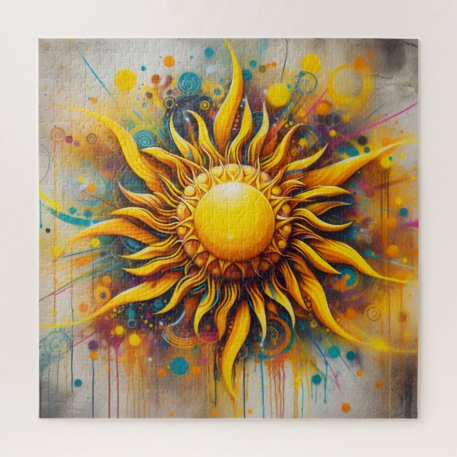 Sprühfarbe Sonne Puzzle (Vertikal)
