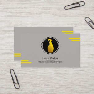 Sprühflaschen Reinigungs-Service Zuhause Gold Visitenkarte