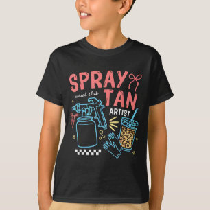 Sprühtan-Künstlerin Tech Retro Schönheit Bräunungs T-Shirt