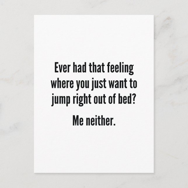 Sprung aus dem Bett Postkarte (Vorderseite)