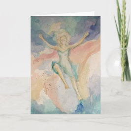 Sprung der Glauben-Kunst-Raum-Gruß-Karte Karte