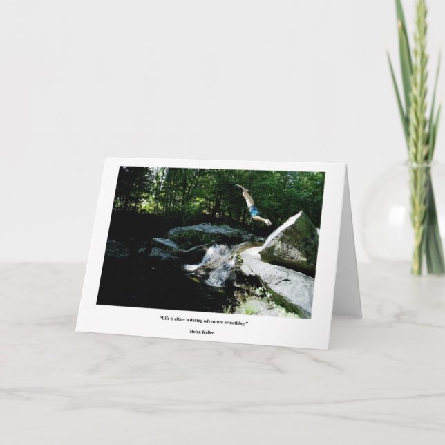 Sprung des Glaubens - verwegenes Abenteuer-Zitat, Karte (Vorderseite)