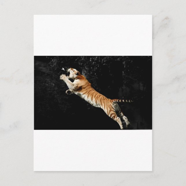 Sprung des Phantastischen Fotos Tiger Postkarte (Vorderseite)