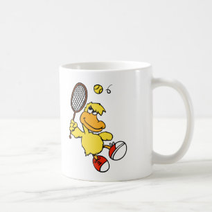 Sprung Duck Tennis Hintergrundfarbe auswählen Kaffeetasse
