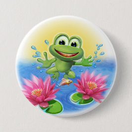 Sprung Frosch Geburtstagsparty Abzeichen Button