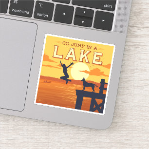 Sprung in den See Aufkleber